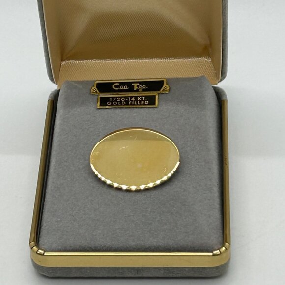 120/14K Gold Filled Brooch Oval 1 Inch Cee Tee Jewelry Vintage Elegant - Picture 5 of 16